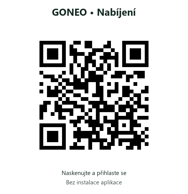 QR kód pro otevření nabíjecí aplikace